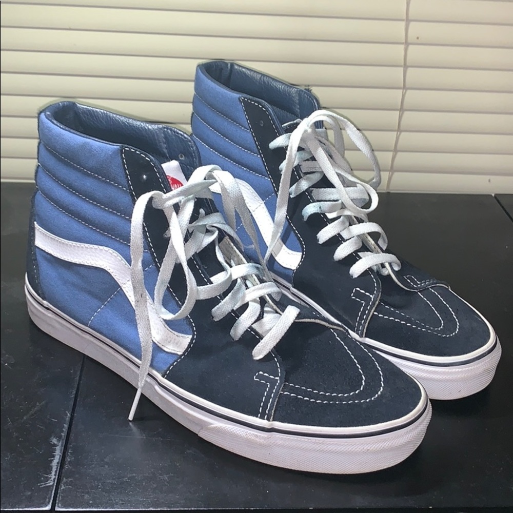Blue & Black high top vans